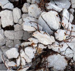 Cracked concrete block