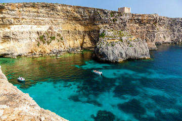 Pure crystal water of Blue Lagoon on Malta