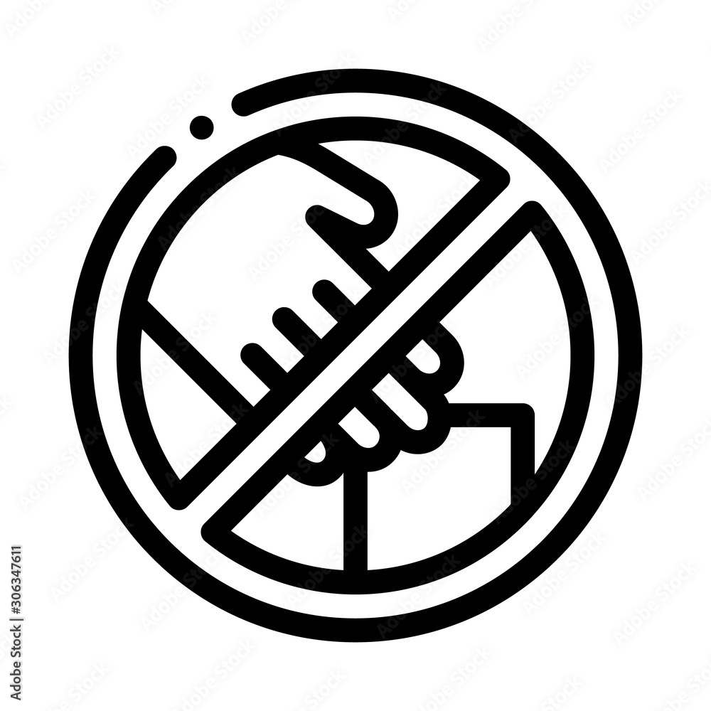 Canvas Prints Shoplifting Prohibition Icon Vector. Outline Shoplifting Prohibition Sign. Isolated Contour Symbol Illustration