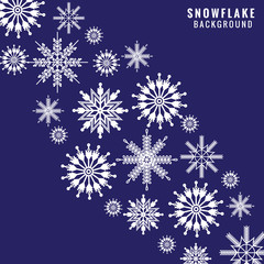 white Snowflake vector pattern blue background