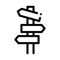 Road Wooden Signposts Icon Vector. Outline Road Wooden Signposts Sign. Isolated Contour Symbol Illustration