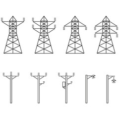 Electric tower. Electricity icons suitable for info graphics, websites and print media and interfaces. Vector illustration.