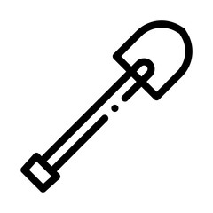 Camping Shovel for Expedition Icon Vector. Outline Camping Shovel for Expedition Sign. Isolated Contour Symbol Illustration