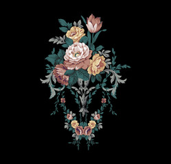 Decorative elegant luxury design.Vintage elements in baroque, rococo style.Design for cover, fabric, textile, wrapping paper .