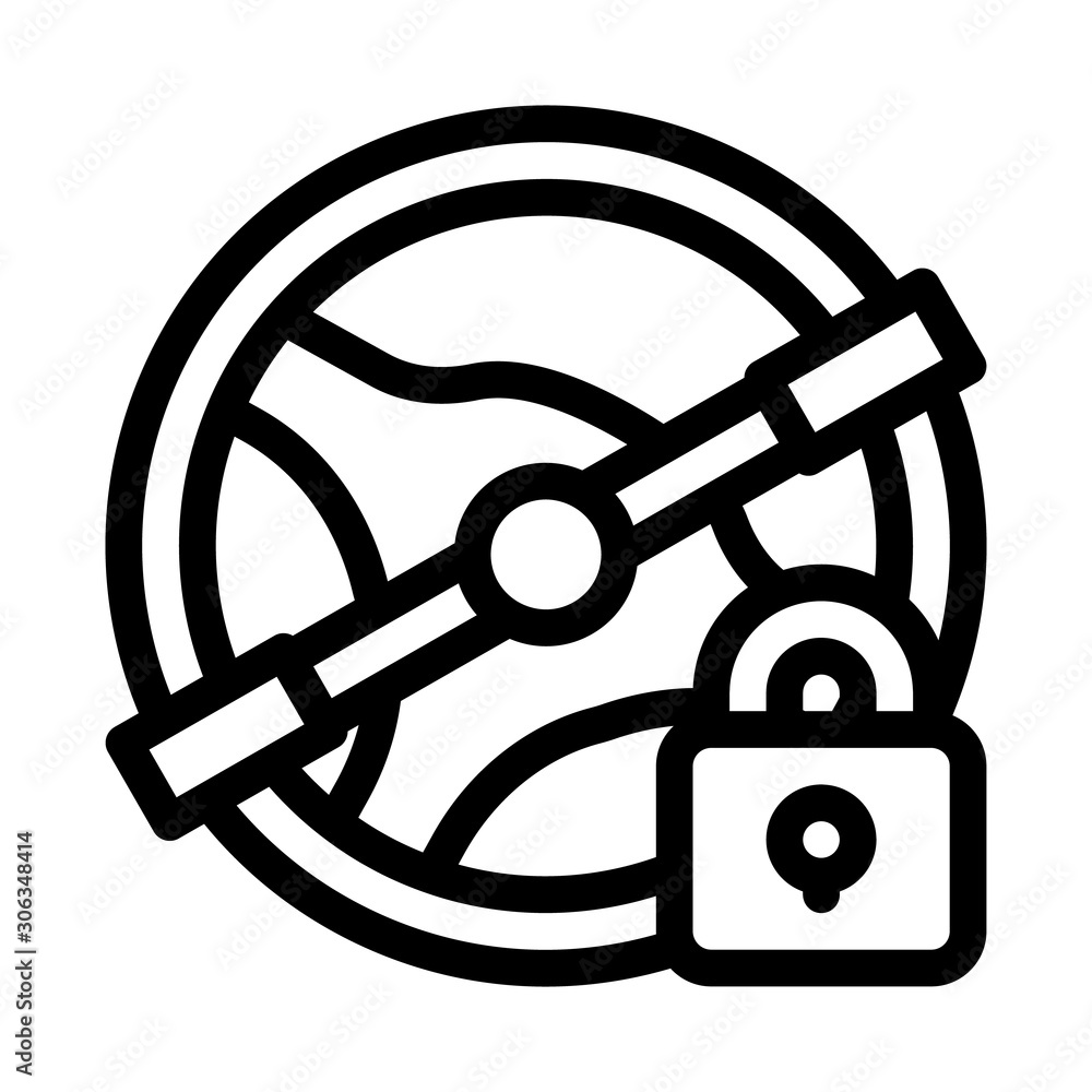 Wall mural Driving Prohibition Concept Icon Vector. Outline Driving Prohibition Concept Sign. Isolated Contour Symbol Illustration