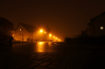 Fototapeta na wymiar street lamps at night