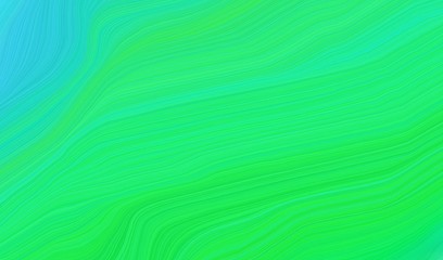 elegant curvy swirl waves background illustration with spring green, turquoise and medium spring green color