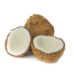 coconuts isolated on white background.Tropical fruit