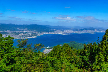 Fototapeta na wymiar Landscape from Mount Misen, in Miyajima