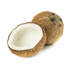 coconuts isolated on white background.Tropical fruit
