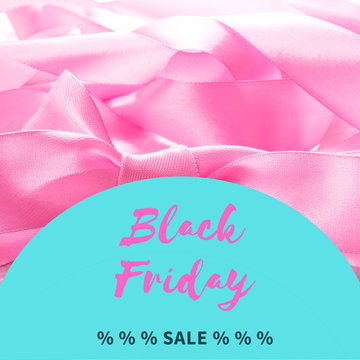 Black friday sale, persentage icon, pink candy square banner