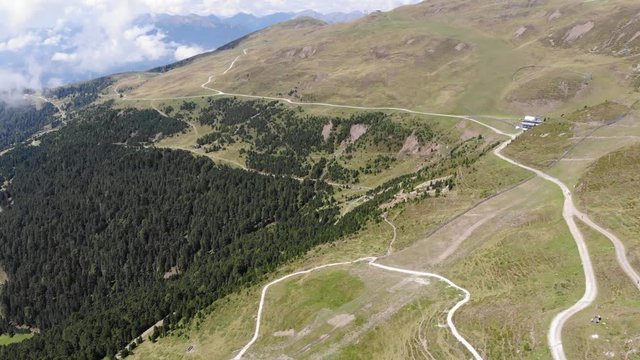 Drone view of the Italian Alps from Plose Mount, Brixen, Italy