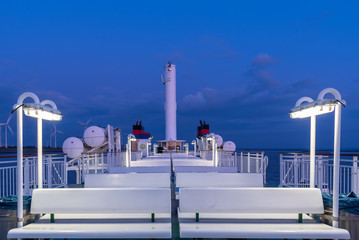 Auf dem Oberdeck der Fähre MS Ostfriesland