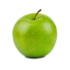 Fresh Ripe green apple isolated on a white background, fruit healthy concept