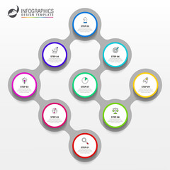 Infographic design template. Creative concept with 9 steps