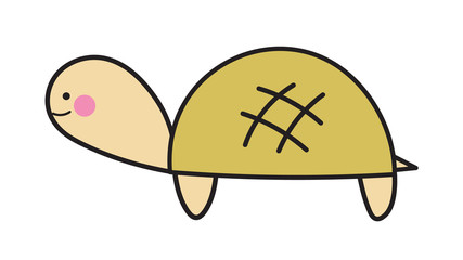 かわいい　亀　イラスト