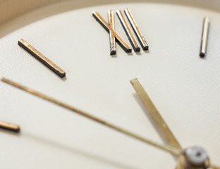 Clock face of the old wall clock