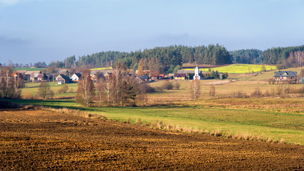 Fototapeta na wymiar Krajobraz Podlasia, Wzgórza Sokólskie, Jesień na Podlasiu