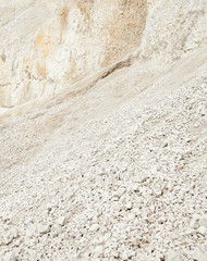 Chalk mining. Chalk hills. Chalk surface.