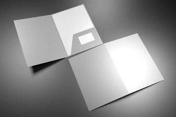 File folder mockup - open and closed - 3D rendering