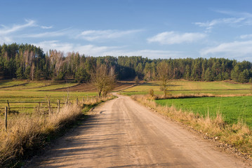 Fototapeta na wymiar Krajobraz Podlasia, Wzgórza Sokólskie, Jesień na Podlasiu