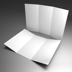 Leaflet/ brochure/ leaflet mockup (3 x DL, 3 x 99x210 mm) - 3D rendering