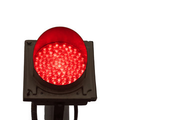 traffic light red light on a white background. isolate