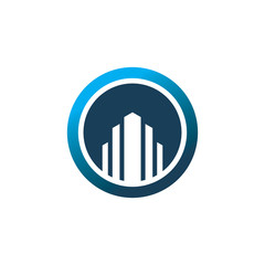 color circle building tower logo design