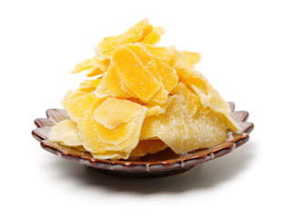sweet slice ginger on white background