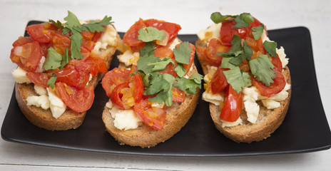 Bruschetta on a plate