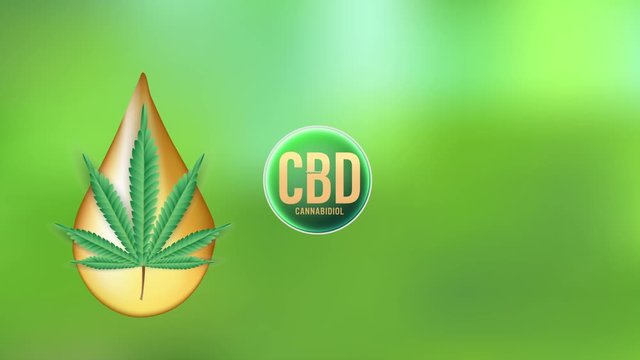 CBD (Cannabidiol) oil Medical Benefits. Cannabis.video animation on  green background