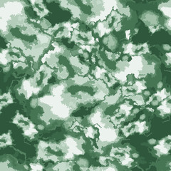 Winter forest camouflage of various shades of green and white colors