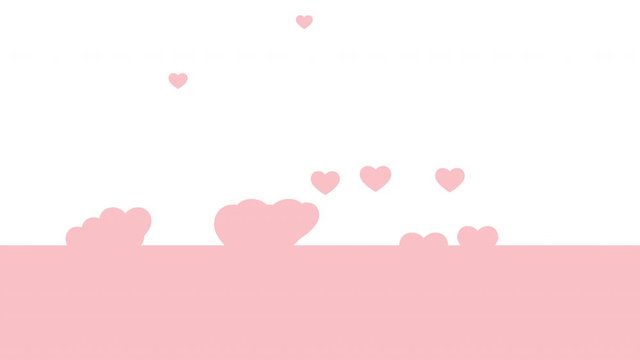 4k beautiful Valentine day and love background with moving heart shape in pink color over white background. Render in PRORES 4444. Romantic design for use as background or intro.