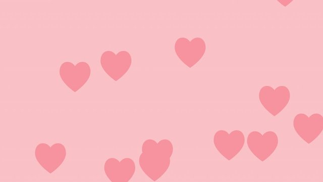 4k beautiful Valentine day and love background with moving heart shape in pink color over pink background. Render in PRORES 4444. Romantic design for use as background or intro.