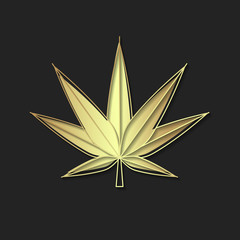 Medical Cannabis Logo With Marijuana Leaf Glowing Design Element, Illustration For Logo, Banner, Poster, Business Sign, Identity