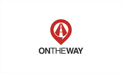 Combination logo from maps and the way logo design concept