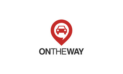 Combination logo from maps and car logo design concept	