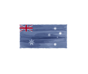 Flag of the AUSTRALIA, watercolor style, sign symbol background, vector illustration.