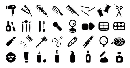 Beauty Cosmetics Icon (Flat Silhouette Version)