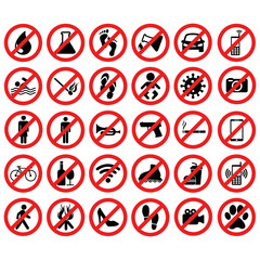 prohibition icon set vector design symbol