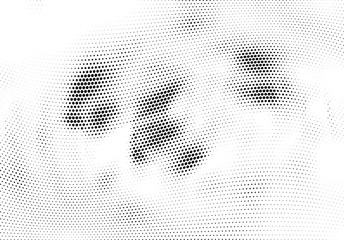 Fototapeta premium Abstract halftone wave dotted background. Halftone twisted grunge pattern, dot, circle. Vector modern optical halftone pop art texture for poster, business card, cover, label mock-up, sticker layout