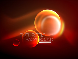 Vector glowing neon circles abstract background