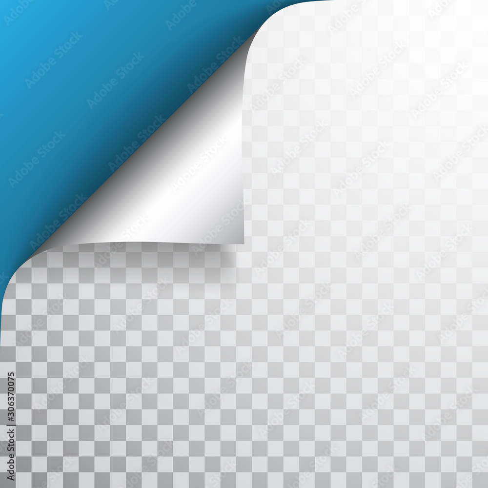 Aufkleber paper page with curled corner and shadow. template for your design. set. vector illustration