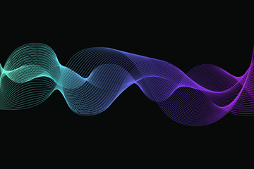 EPS 10 vector. Futuristic colorful background. Backdrop with lines and waves.