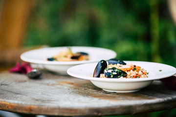 risotto and sea food 