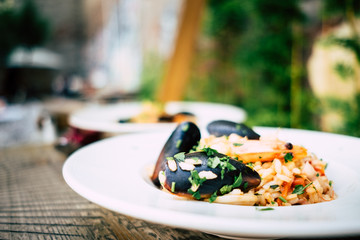 Risotto mussels main course