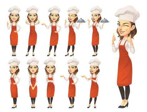 cartoon girl chef