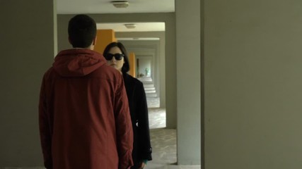 Blind woman touching her boyfriend face, hugging him.Handicap,love,tenderness