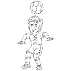 coloring page with boy football player
