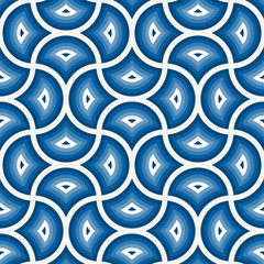 Ogee drop ornament. Maroccan scales mosaic tiles. Scallop motif. Oriental traditional pattern. Arabesque wallpaper